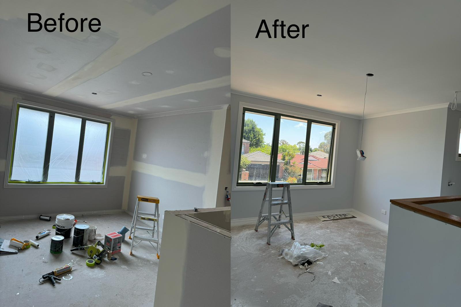 Room before and after painting