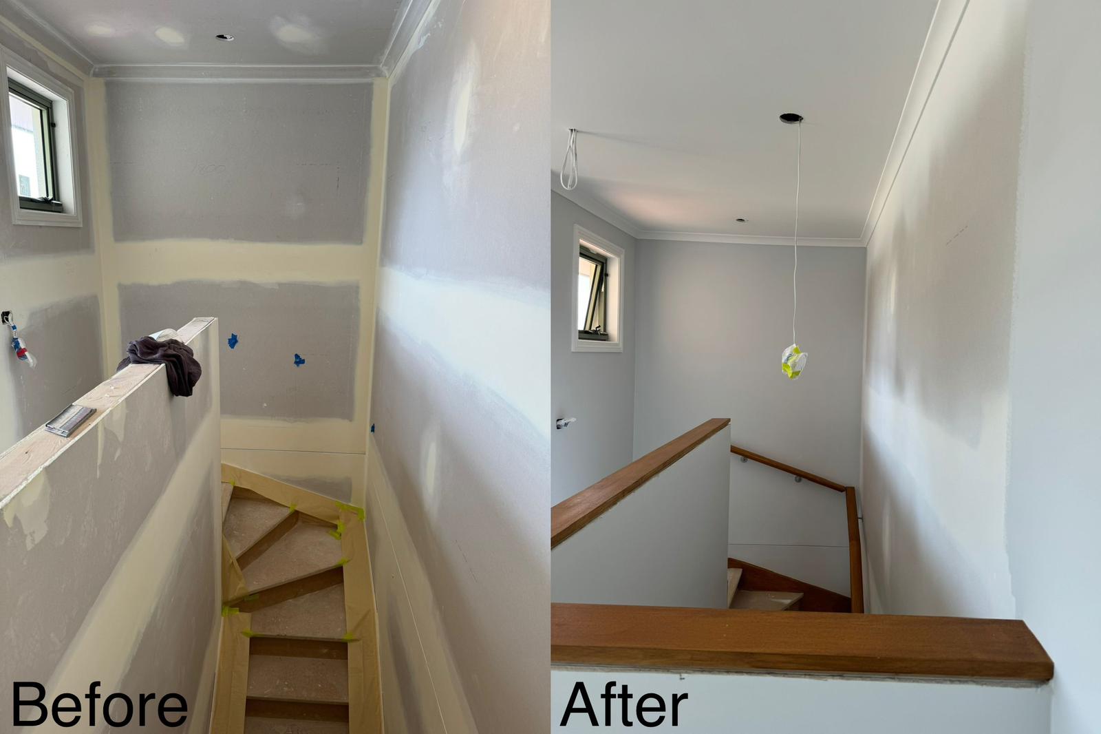 Stairs 2 before and after painting